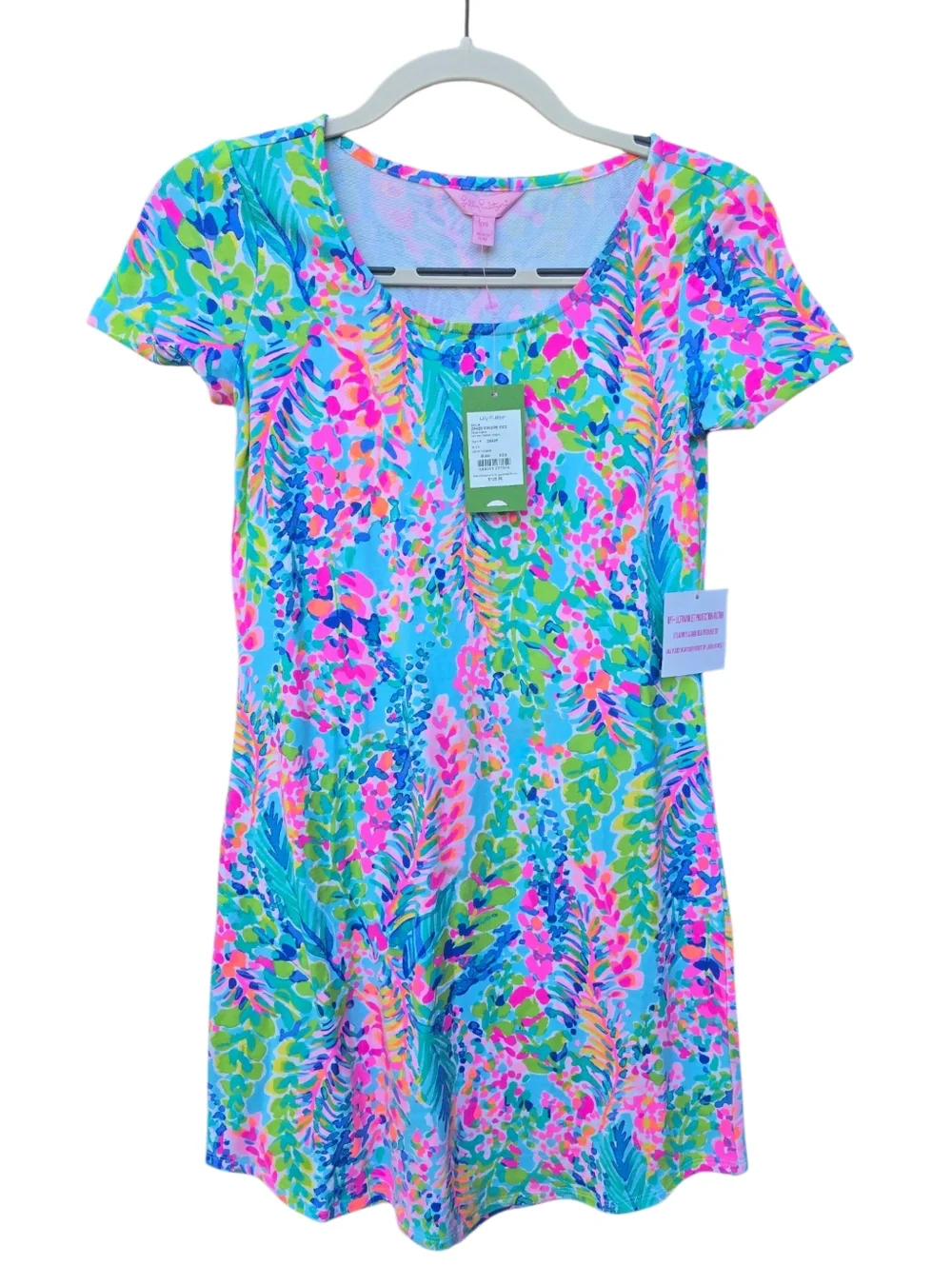 Lilly Pulitzer UPF 50+ Tammy Dress “Catch a wave” XXS Multicolored Summer NWT - Picture 2 of 10